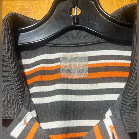 Columbia Omni-Shade Men's Golf Polo Shirt with Gray/White/Orange Stripes XL EUC - Picture 4 of 7